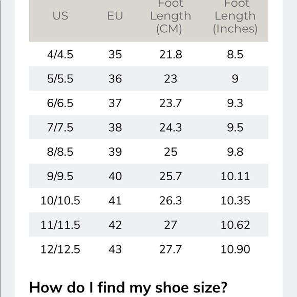 Ecco Sizing Chart